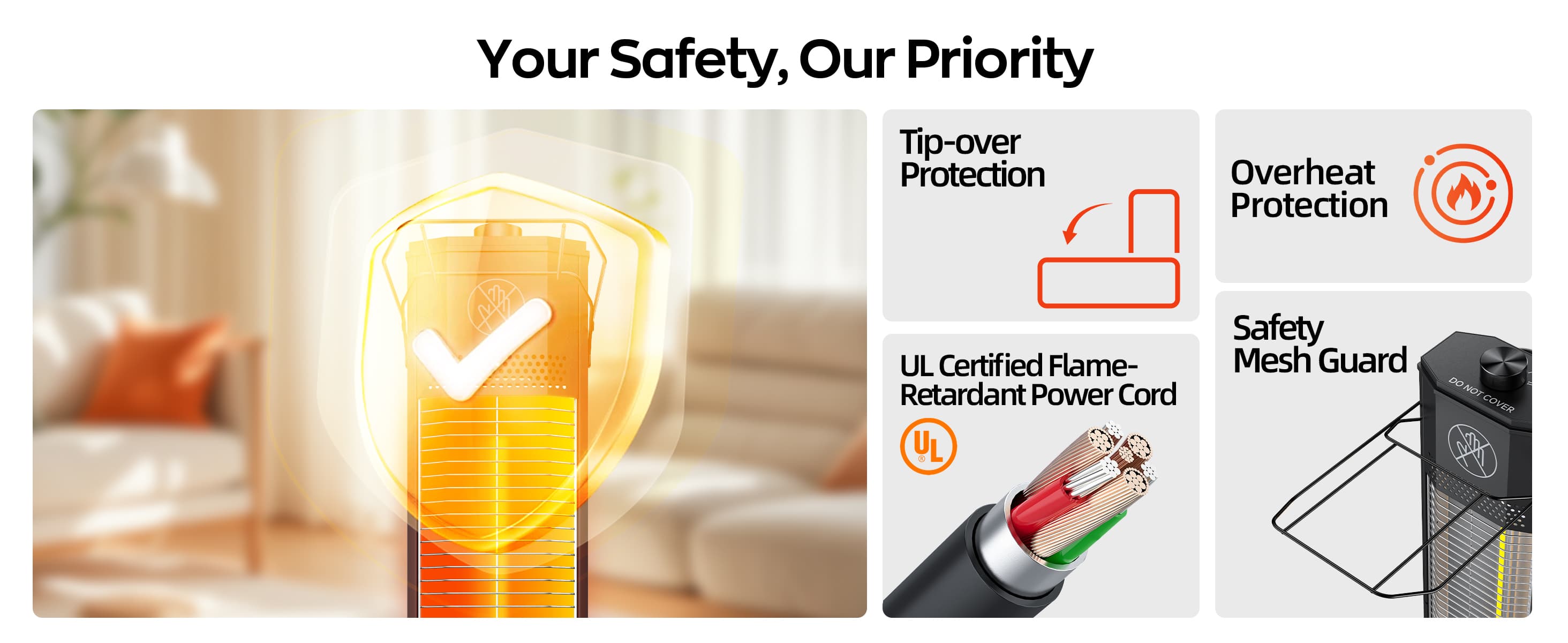 27-Inch Short Stand Electric Infrared Heater - Thumbnail 5